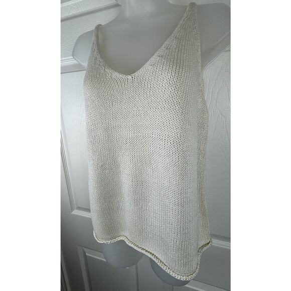 H&M Knit V-Neck Top, Sleeveless, Ivory, Sz: S, 50-19 - Picture 2 of 13
